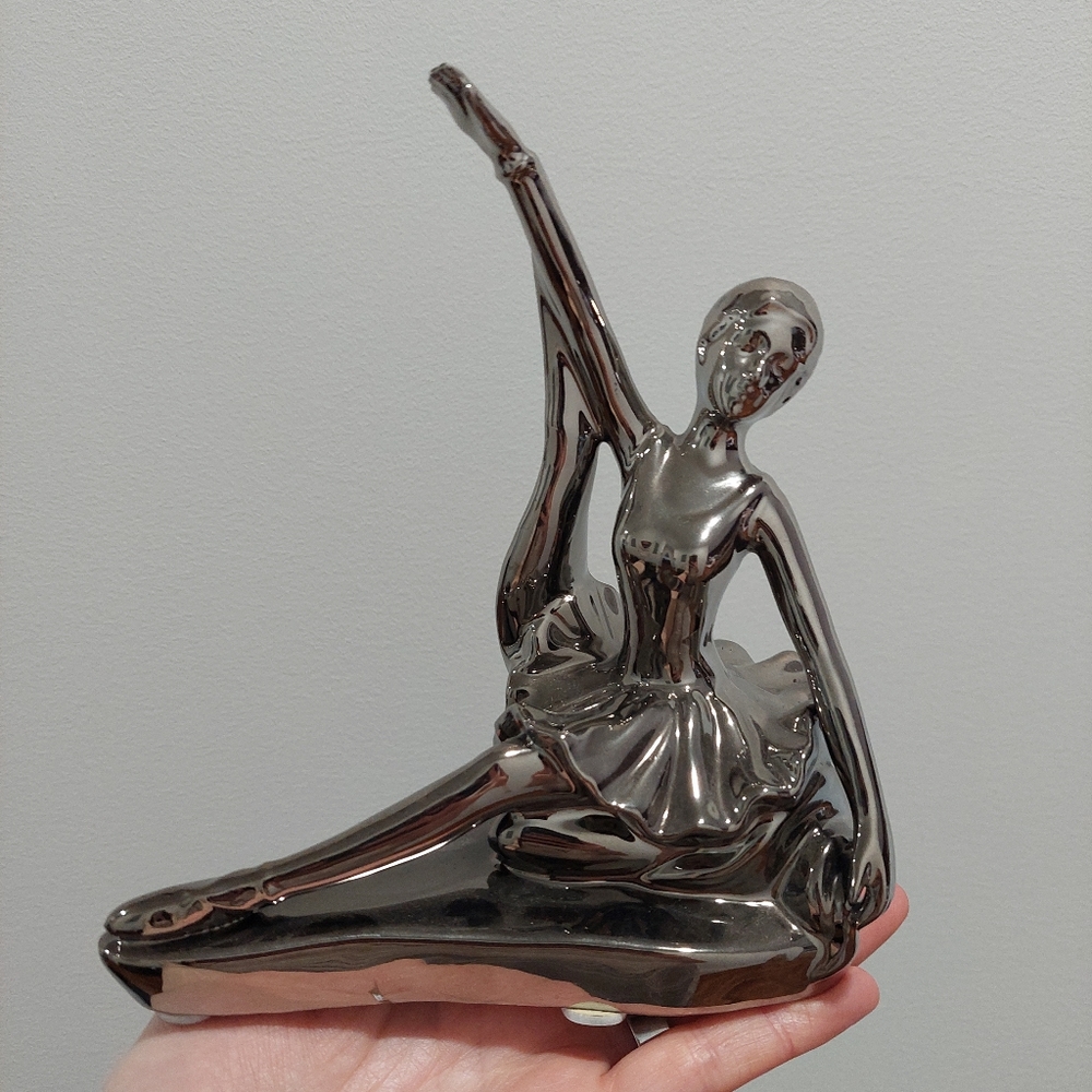 Elegant Silver Ballerina Sculpture